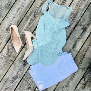 Mossimo Mesh Sage Green Tank